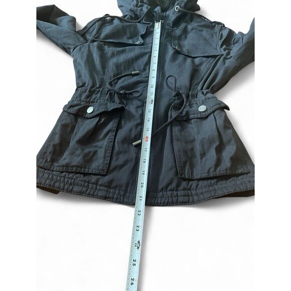 Aeropostale Women’s Full Zip Hoddie Jacket Small Brown Pockets Belted Thumbhol - Picture 4 of 9